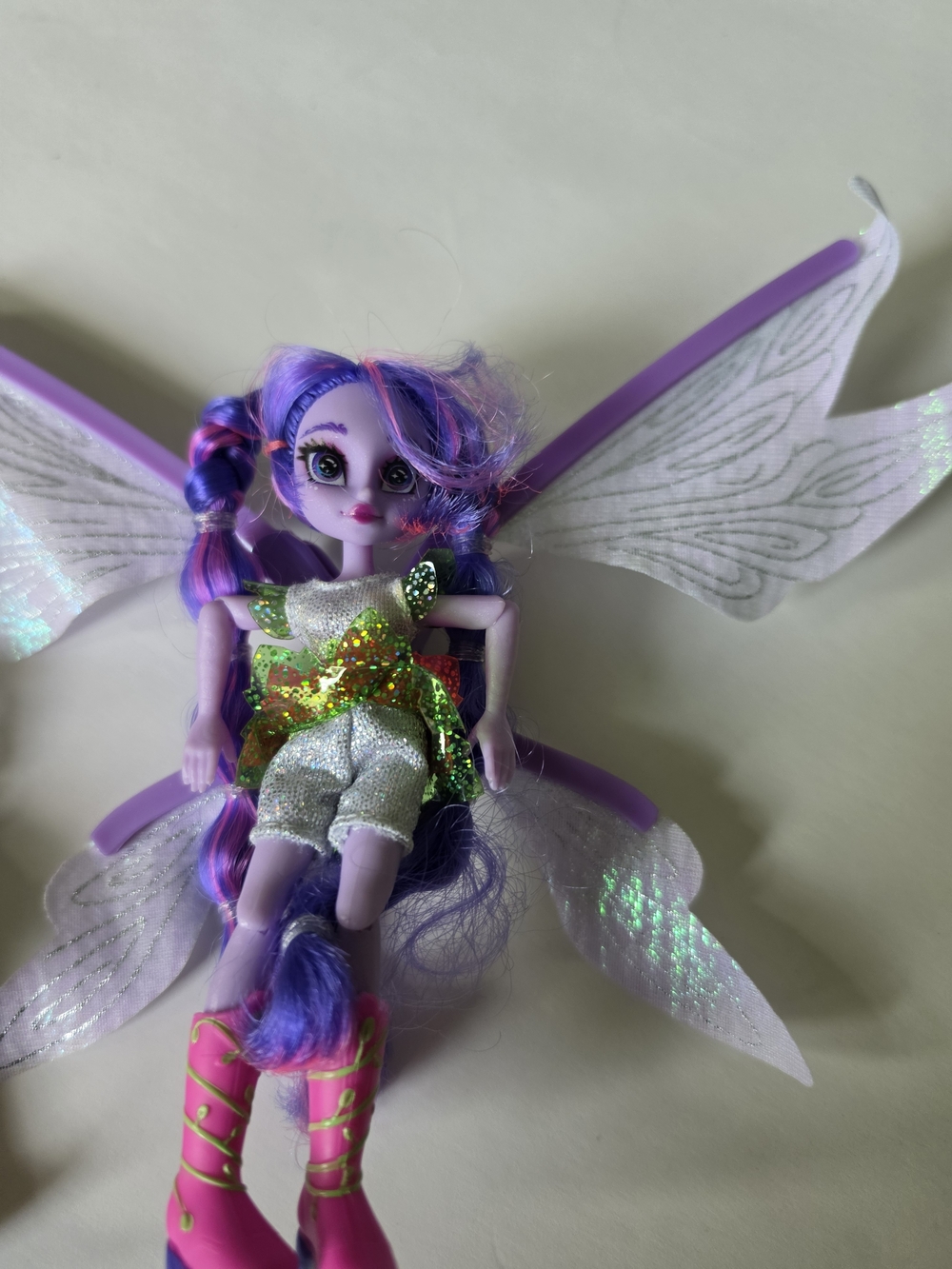 Holobrite Lantern PIXIE REPLACEMENT 5" Doll Wren With Wings Purple Hair